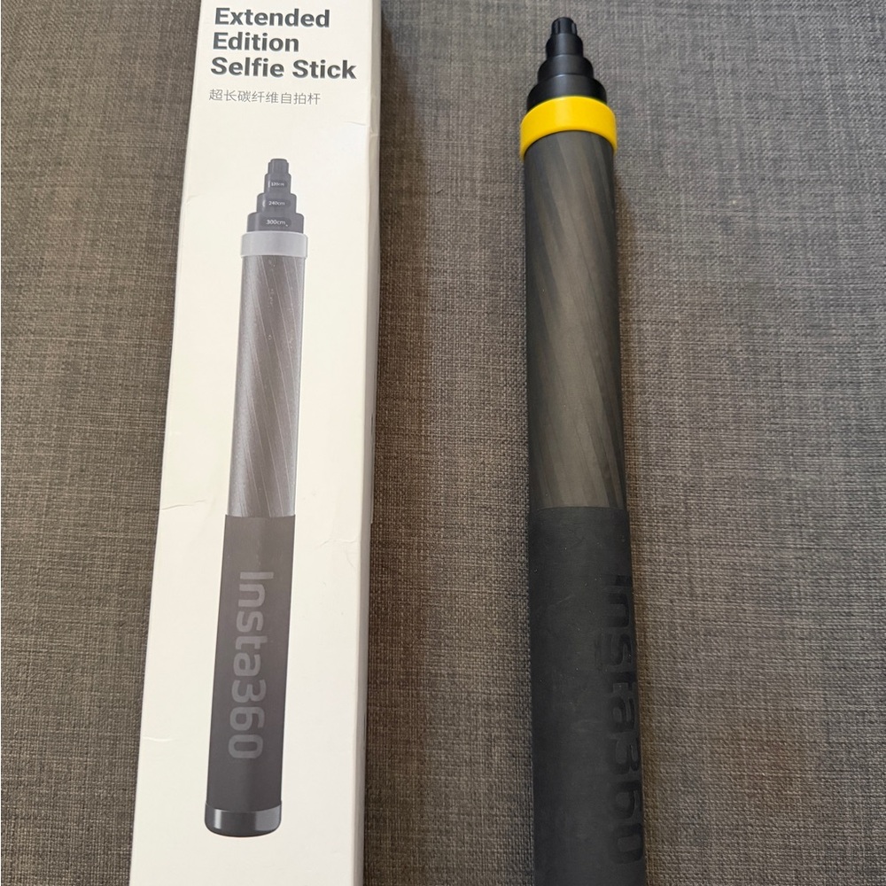 insta360 Extended Edition Selfie Stick - Black with Yellow Accent 36cm to 3m